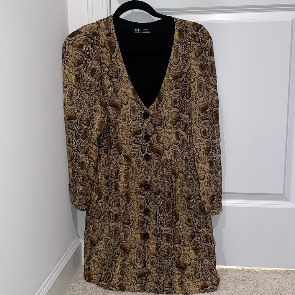 Zara TRF Snakeskin print dress